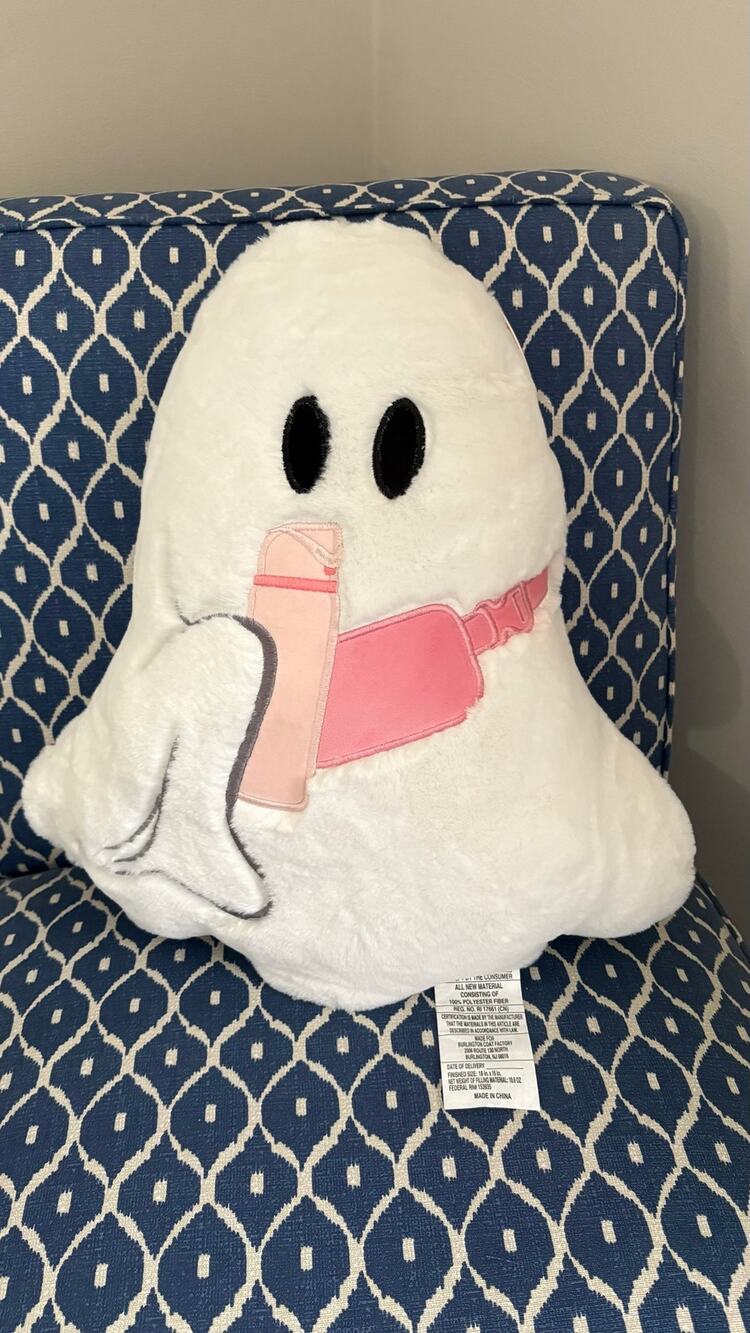 BRAND NEW Viral Pink Ghost Halloween Plush Decorative Pillow